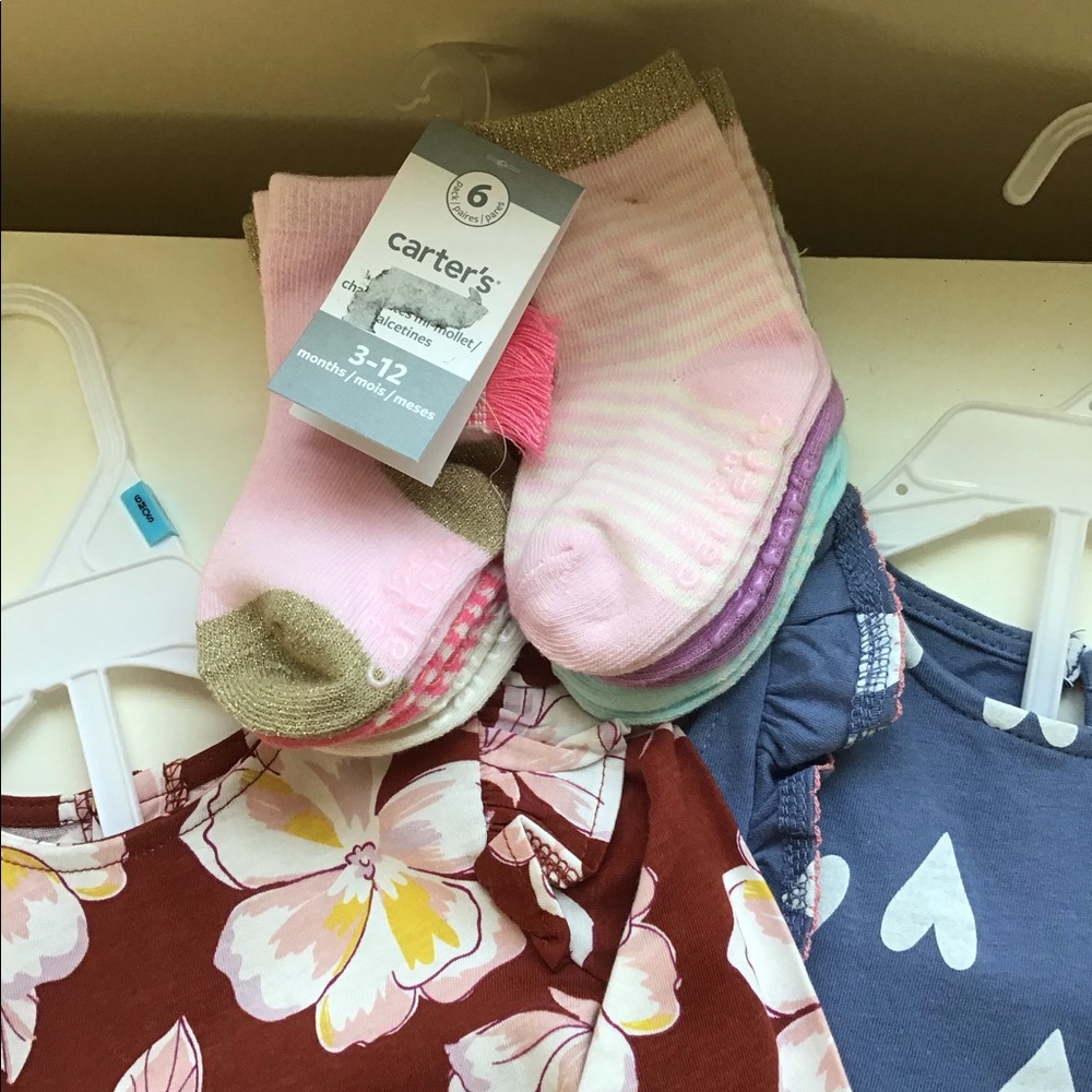 NWT CARTERS 2 PIECE SETS AND SOCKS